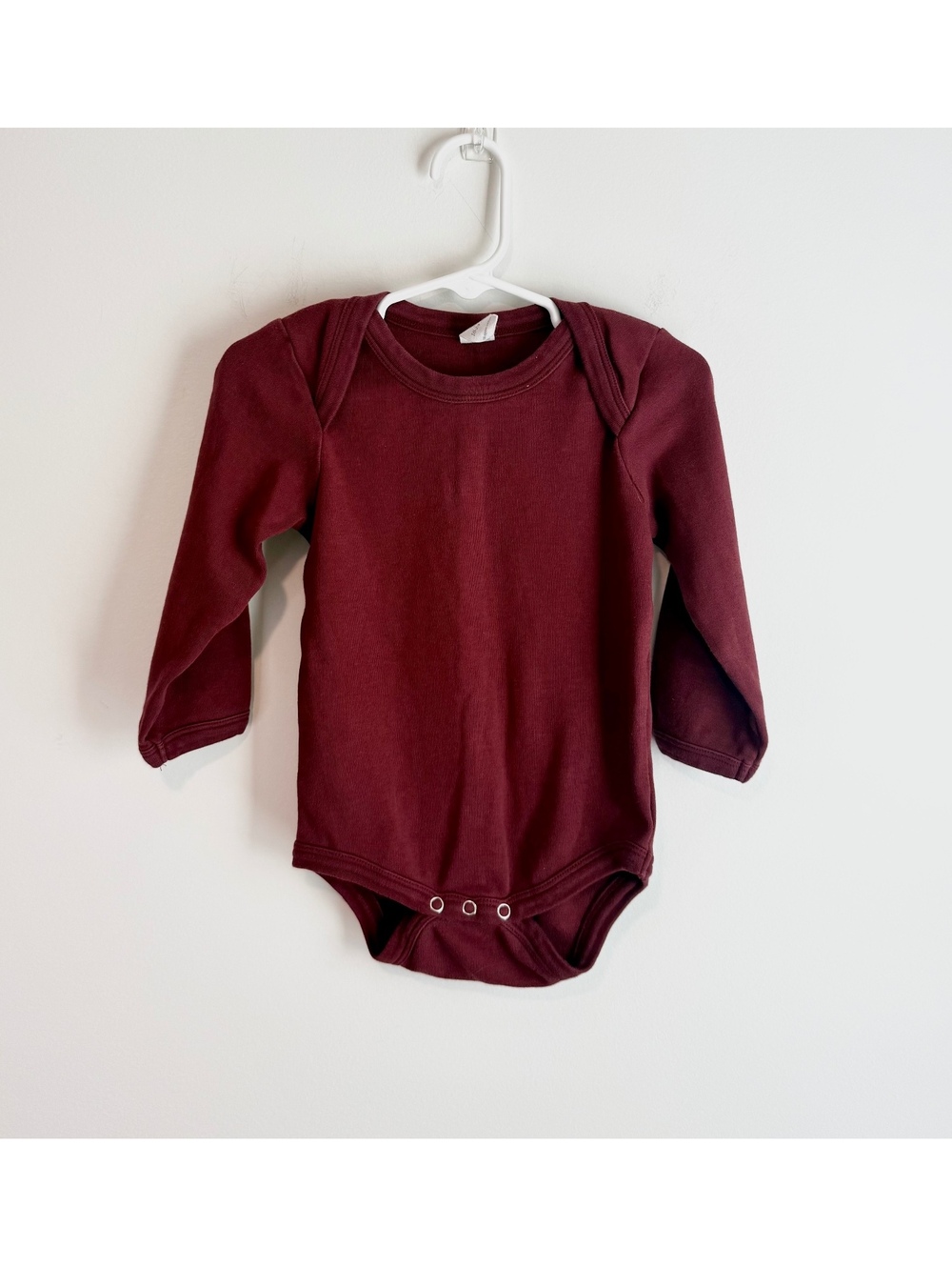 Kate Quinn Baby Bodysuit 18-24 Months Burgundy Long Sleeve